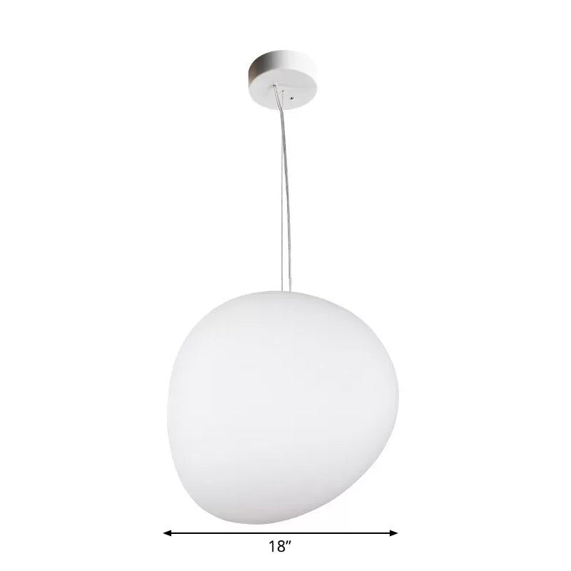 Vloeiende Kiezels Eetkamer Hanglamp Crème Glas 1 Hoofd Minimalistische Hangende Plafondlamp in Wit, 9"/12.5"/18" Breed