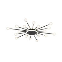 Postmodern Starburst Flushmount Verlichting Frosted Glas 18-Lichts Postmodern Plafondlamp in Zwart/Goud