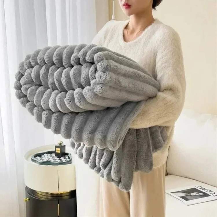 Zware Fleece Deken CloudStripe