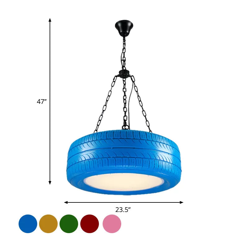 Creatieve Industriële Hanglamp van Autobandrubber Chandelier met Hangende Ketting voor Bar