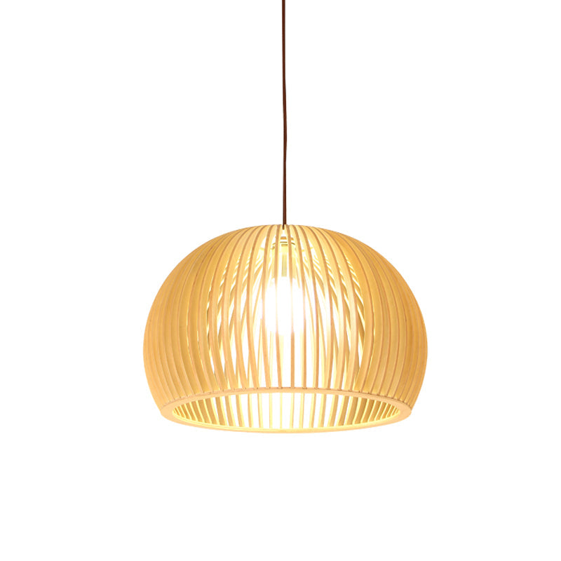 Uitlopende/Hemisphere/Uien Hanglamp Aziatische Bamboe 1 Licht Beige Klein/Groot Hanglamp voor Eetkamer