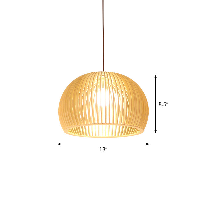 Uitlopende/Hemisphere/Uien Hanglamp Aziatische Bamboe 1 Licht Beige Klein/Groot Hanglamp voor Eetkamer