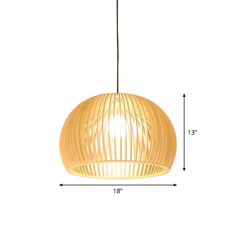 Uitlopende/Hemisphere/Uien Hanglamp Aziatische Bamboe 1 Licht Beige Klein/Groot Hanglamp voor Eetkamer