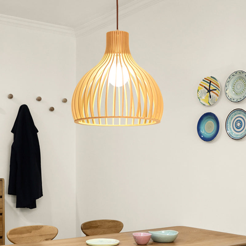Uitlopende/Hemisphere/Uien Hanglamp Aziatische Bamboe 1 Licht Beige Klein/Groot Hanglamp voor Eetkamer