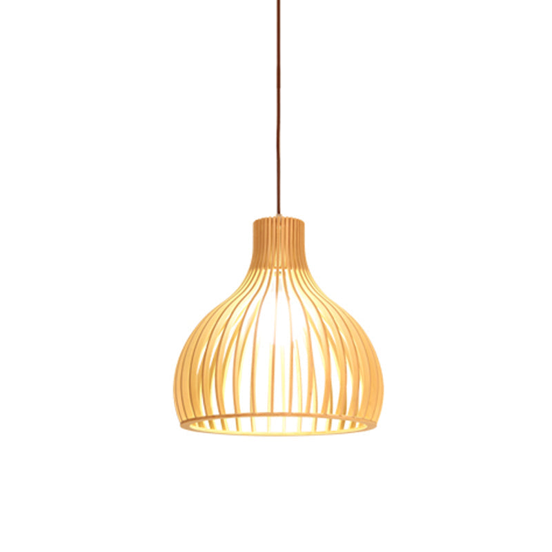 Uitlopende/Hemisphere/Uien Hanglamp Aziatische Bamboe 1 Licht Beige Klein/Groot Hanglamp voor Eetkamer