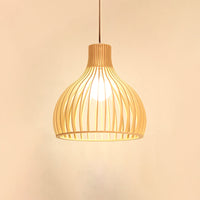 Uitlopende/Hemisphere/Uien Hanglamp Aziatische Bamboe 1 Licht Beige Klein/Groot Hanglamp voor Eetkamer