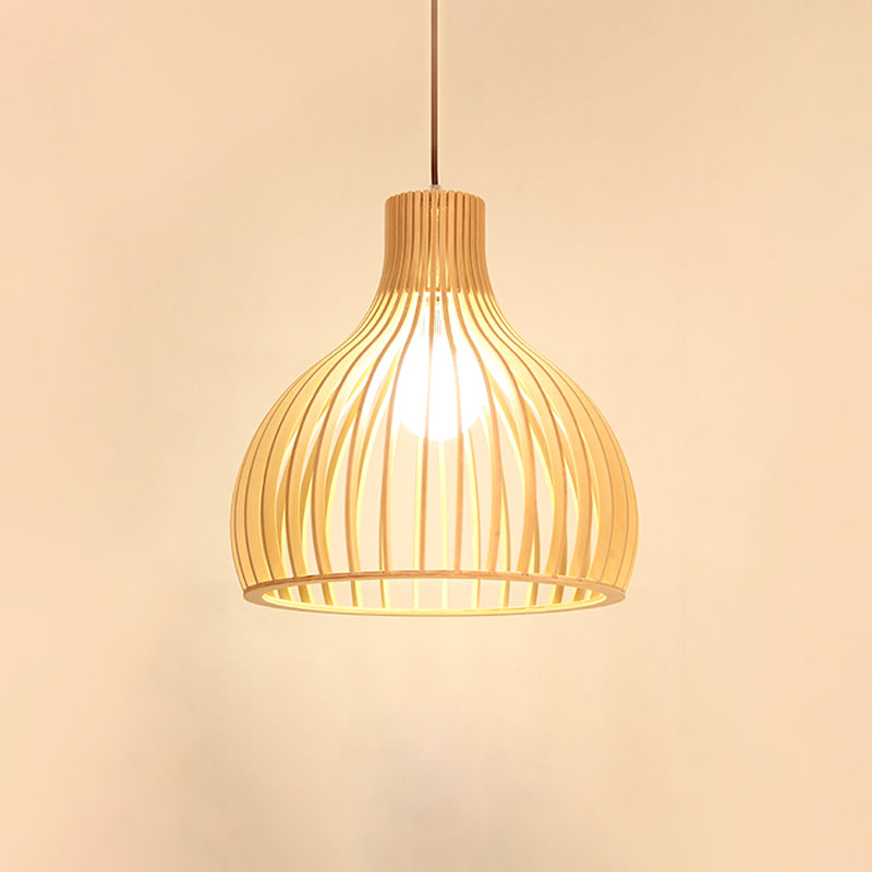 Uitlopende/Hemisphere/Uien Hanglamp Aziatische Bamboe 1 Licht Beige Klein/Groot Hanglamp voor Eetkamer