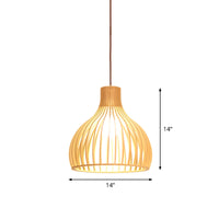 Uitlopende/Hemisphere/Uien Hanglamp Aziatische Bamboe 1 Licht Beige Klein/Groot Hanglamp voor Eetkamer