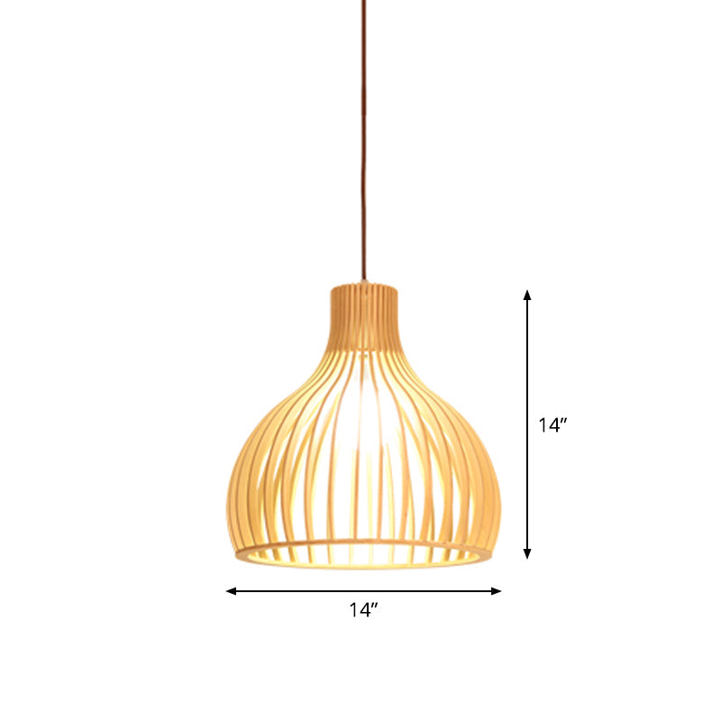 Uitlopende/Hemisphere/Uien Hanglamp Aziatische Bamboe 1 Licht Beige Klein/Groot Hanglamp voor Eetkamer