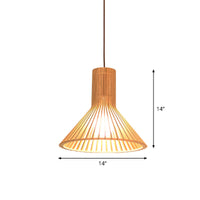 Uitlopende/Hemisphere/Uien Hanglamp Aziatische Bamboe 1 Licht Beige Klein/Groot Hanglamp voor Eetkamer