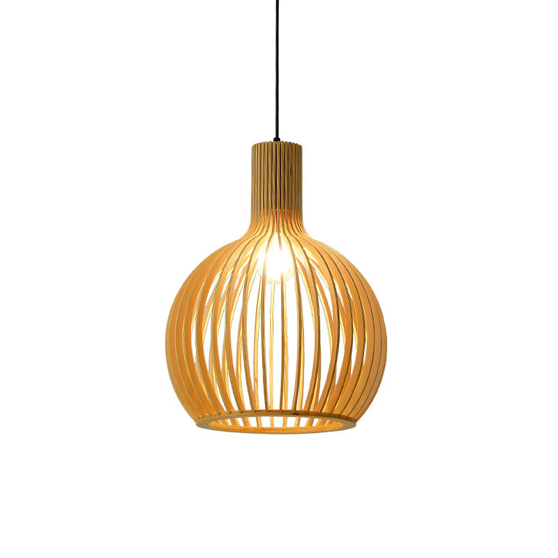 Uitlopende/Hemisphere/Uien Hanglamp Aziatische Bamboe 1 Licht Beige Klein/Groot Hanglamp voor Eetkamer