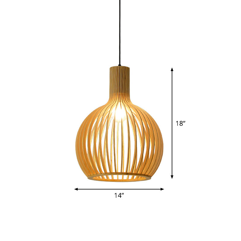 Uitlopende/Hemisphere/Uien Hanglamp Aziatische Bamboe 1 Licht Beige Klein/Groot Hanglamp voor Eetkamer