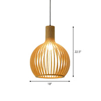 Uitlopende/Hemisphere/Uien Hanglamp Aziatische Bamboe 1 Licht Beige Klein/Groot Hanglamp voor Eetkamer