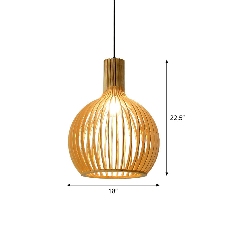 Uitlopende/Hemisphere/Uien Hanglamp Aziatische Bamboe 1 Licht Beige Klein/Groot Hanglamp voor Eetkamer