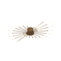 Zwarte/Gouden Burst Plafondlamp Hedendaags 12/18/28 Lichten Acryl LED Semi Flush Gemonteerde Lamp voor Slaapkamer