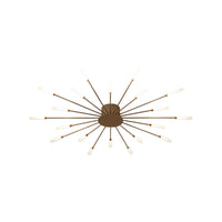 Zwarte/Gouden Burst Plafondlamp Hedendaags 12/18/28 Lichten Acryl LED Semi Flush Gemonteerde Lamp voor Slaapkamer