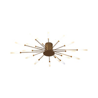 Zwarte/Gouden Burst Plafondlamp Hedendaags 12/18/28 Lichten Acryl LED Semi Flush Gemonteerde Lamp voor Slaapkamer