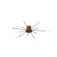 Zwarte/Gouden Burst Plafondlamp Hedendaags 12/18/28 Lichten Acryl LED Semi Flush Gemonteerde Lamp voor Slaapkamer