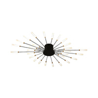 Zwarte/Gouden Burst Plafondlamp Hedendaags 12/18/28 Lichten Acryl LED Semi Flush Gemonteerde Lamp voor Slaapkamer