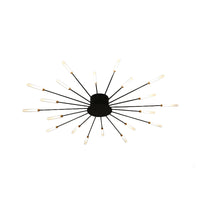 Zwarte/Gouden Burst Plafondlamp Hedendaags 12/18/28 Lichten Acryl LED Semi Flush Gemonteerde Lamp voor Slaapkamer