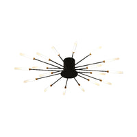 Zwarte/Gouden Burst Plafondlamp Hedendaags 12/18/28 Lichten Acryl LED Semi Flush Gemonteerde Lamp voor Slaapkamer