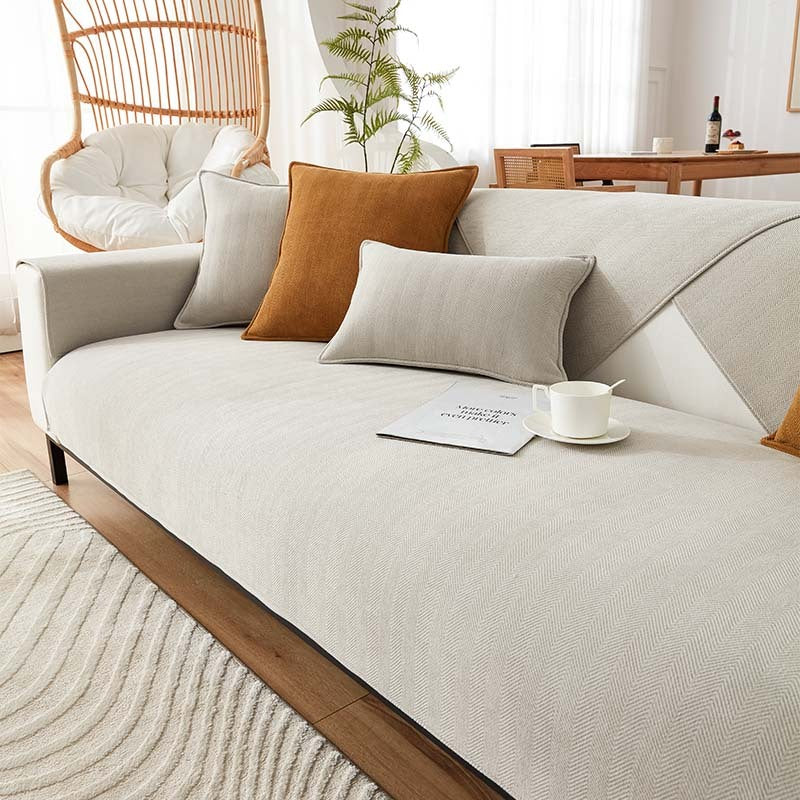 AestheticCover™ | Sofakleed van Chenille-stof met Visgraatpatroon