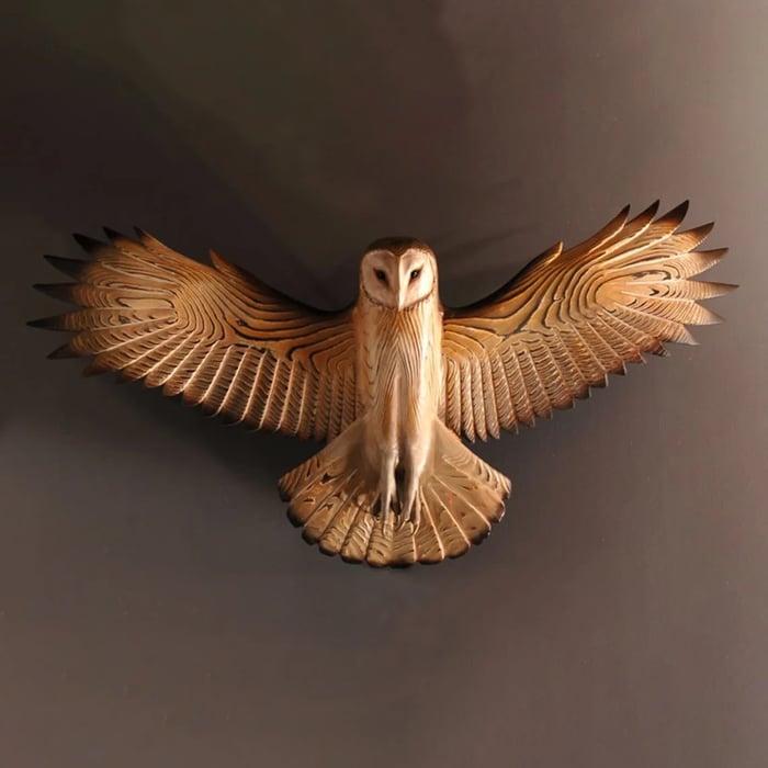 Houten Wanddecoratie – Uil “Majestic”