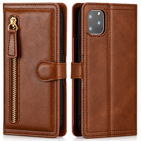 Premium Leer iPhone Flip Portemonnee & Stand Case