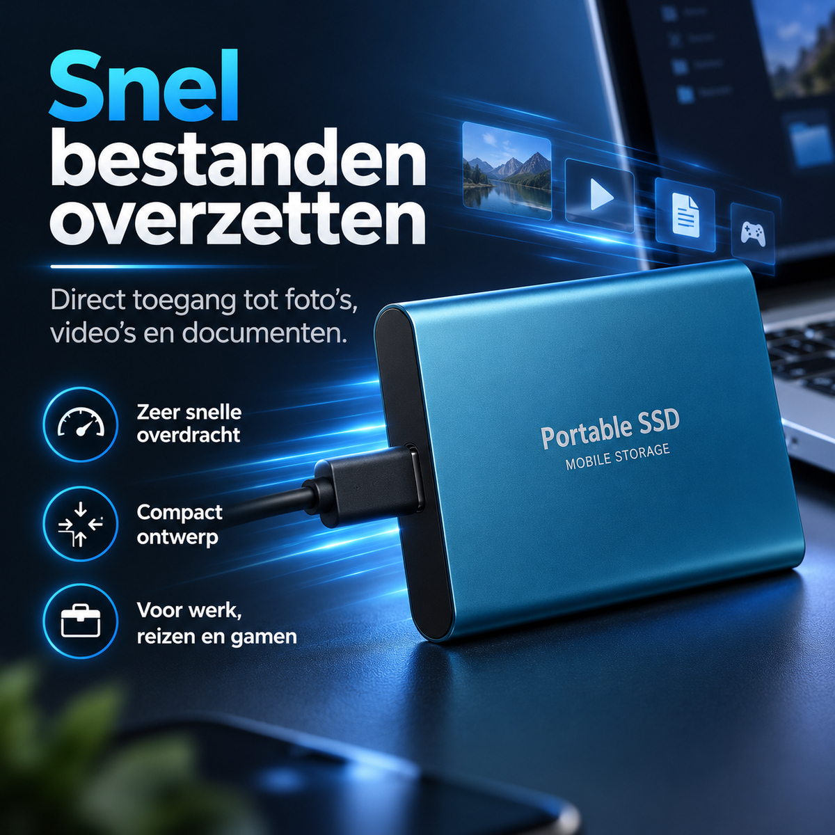 Ultra-snelle 128TB SSD met compact en duurzaam ontwerp
