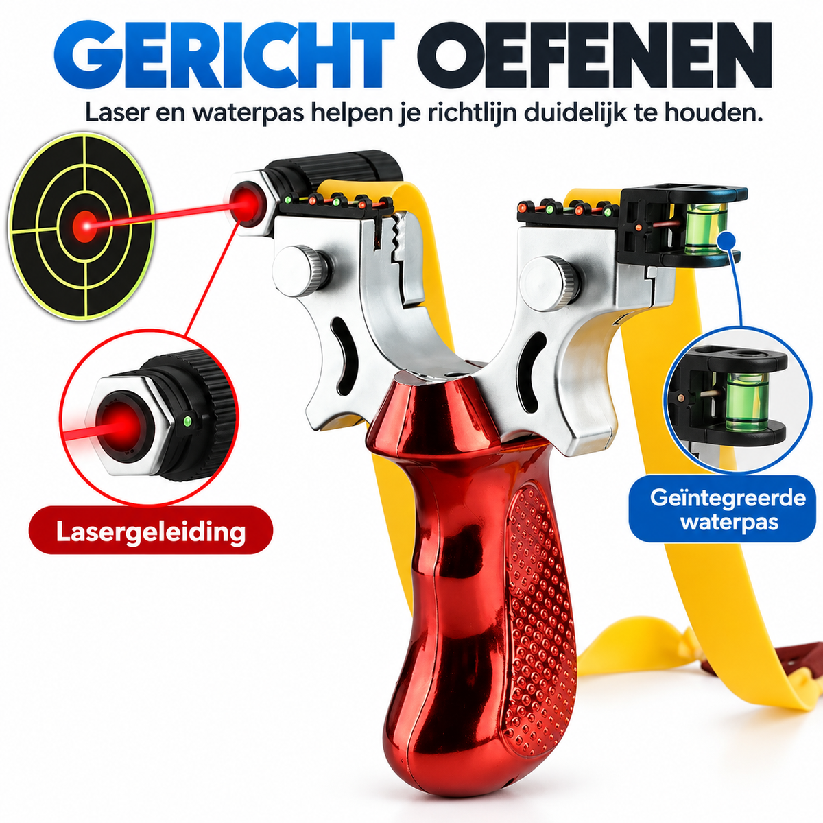 Buiten Doelgericht Oefenspeelgoed met Antislip Grip, LED Gids & Niveau – Lichtgewicht en Duurzaam Ontwerp