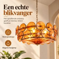 Ventilo Moderne Hanglamp van Amber Glas