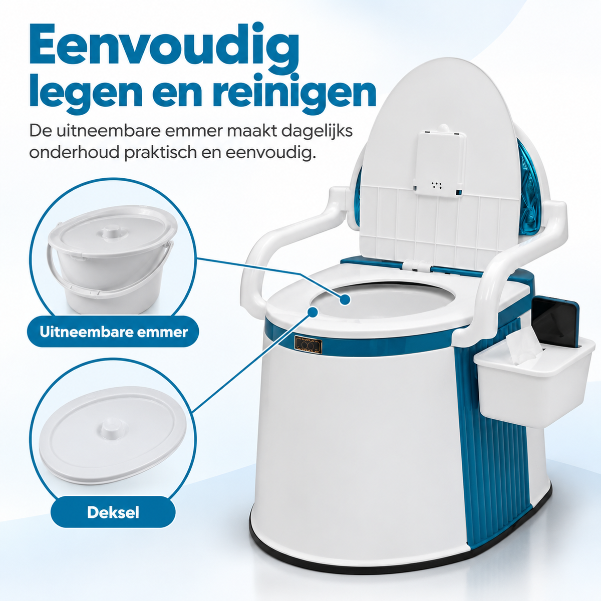 Draagbaar Toilet voor Volwassenen en Ouderen met Ergonomisch Ontwerp