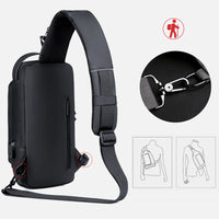 Diefstalbestendige schoudertas met USB-oplaadpoort