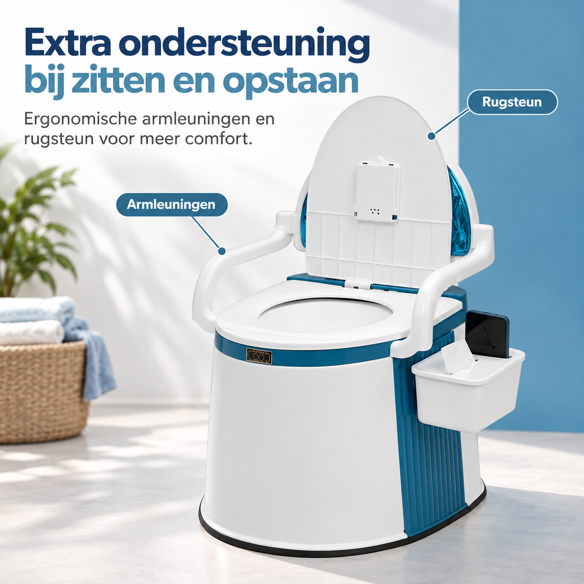 Draagbaar Toilet voor Volwassenen en Ouderen met Ergonomisch Ontwerp