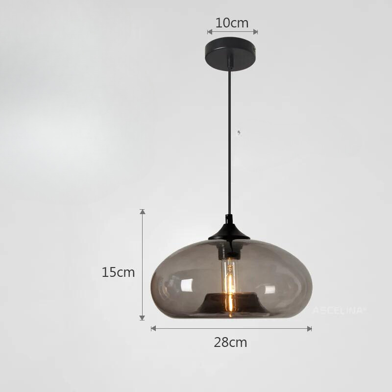 Tristara - Vintage Hanglamp van Gekleurd Glas