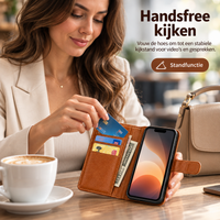 Premium Leer iPhone Flip Portemonnee & Stand Case