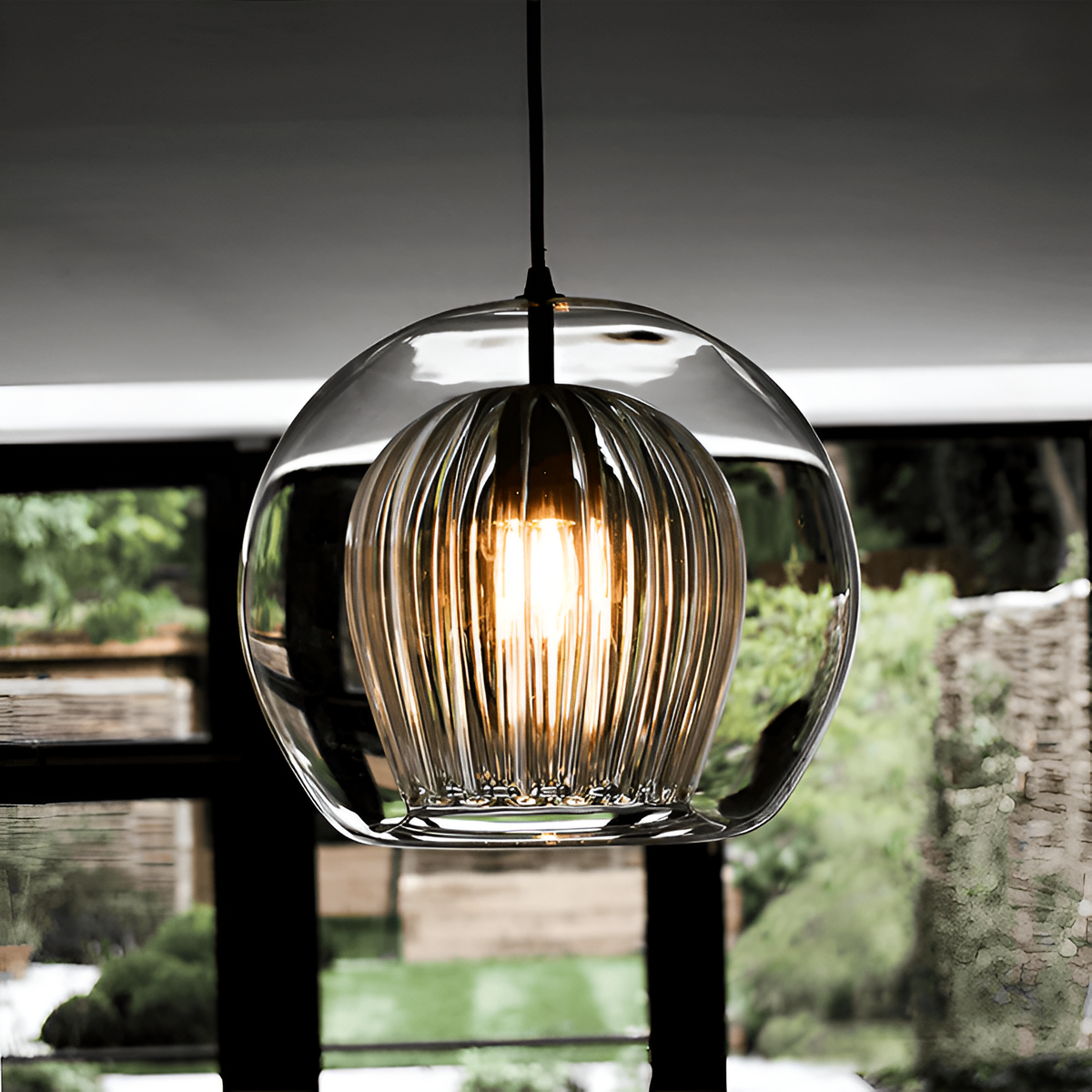 Retro Glazen Globe Vorm Hanglamp