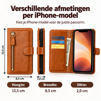 Premium Leer iPhone Flip Portemonnee & Stand Case