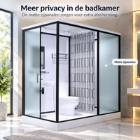 Basis Inclusief Gekaderde Douchecabine met Witte Basis en Vaste Paneel