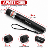 Laserpointer met precisiestraal | Zeer goed zichtbaar, zelfs op grote afstanden, perfect voor nauwkeurigheid bij presentaties en buitenactiviteiten.