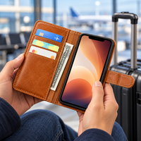 Premium Leer iPhone Flip Portemonnee & Stand Case