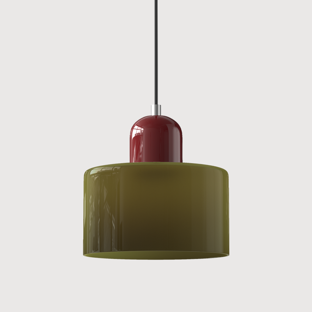 Gekleurde glazen Bauhaus hanglamp