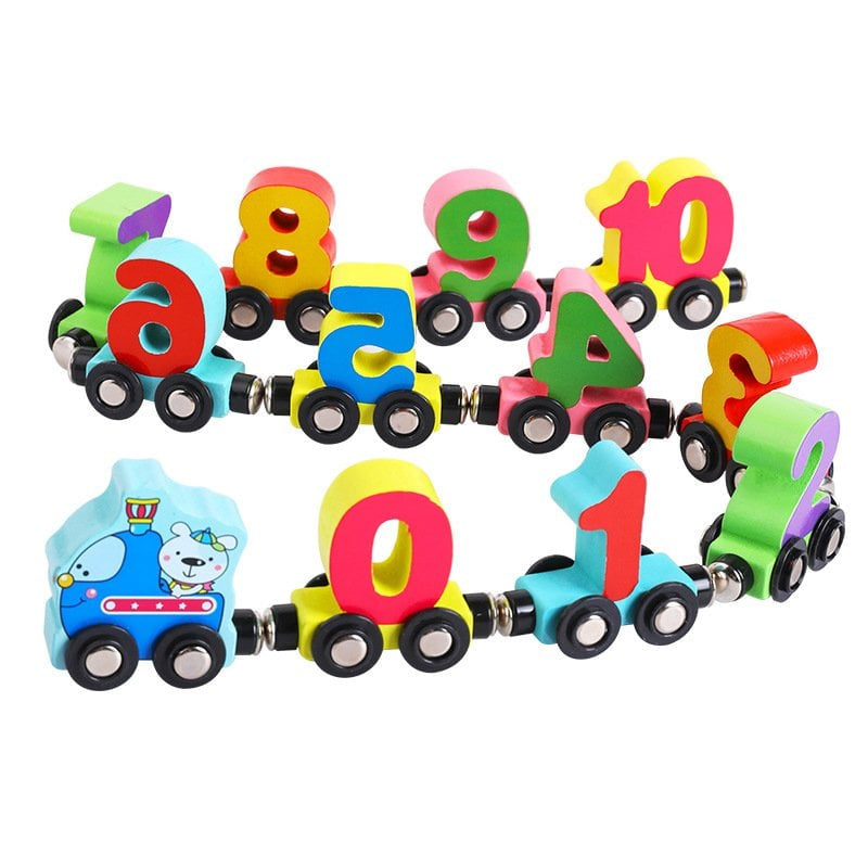 Trein leren en spelen | Deze Learn & Play treinset is ontworpen voor kleine handjes en ondersteunt het vroegtijdig leren van wiskunde door middel van spelen met de handen.