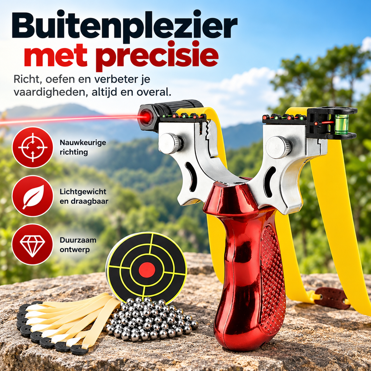 Buiten Doelgericht Oefenspeelgoed met Antislip Grip, LED Gids & Niveau – Lichtgewicht en Duurzaam Ontwerp