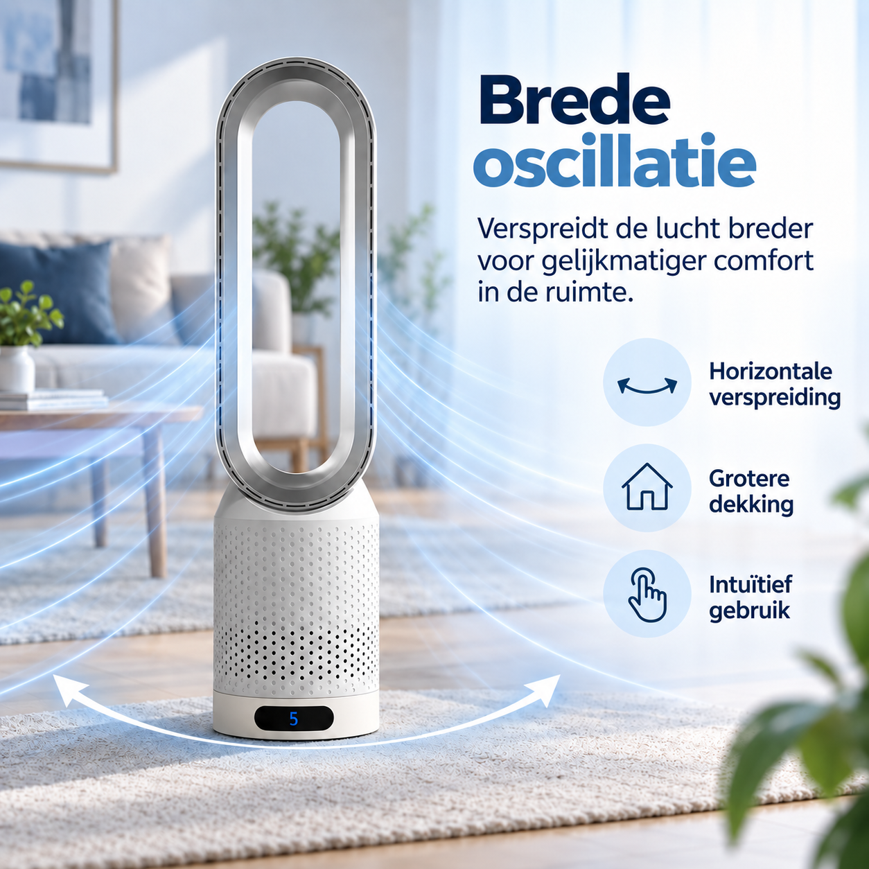 AirPure – Ultrastille bladloze torenventilator (< 32 dB)