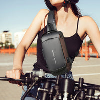 Diefstalbestendige schoudertas met USB-oplaadpoort