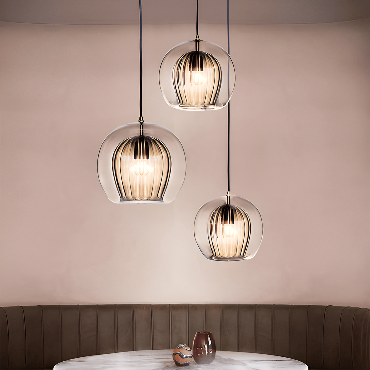 Retro Glazen Globe Vorm Hanglamp