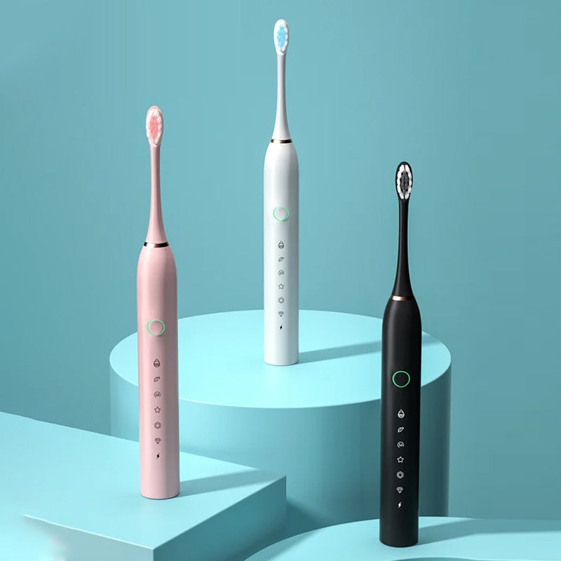 Sonic Elektrische Tandenborstel | 6 Modus & IPX7 Waterdicht | Wit, Zwart, Roze