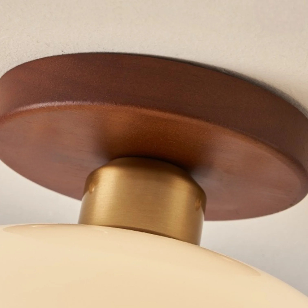 Franse Bauhaus Crème Plafondlamp