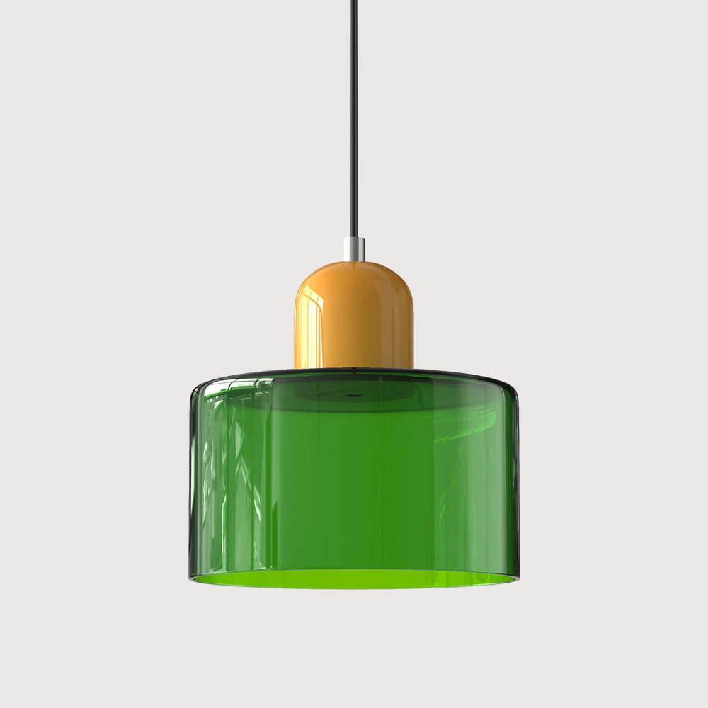 Gekleurde glazen Bauhaus hanglamp